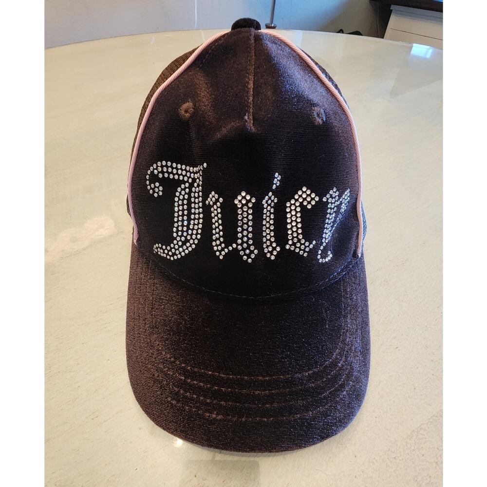 NWT Juicy Couture x Urban Outfitters Trucker Hat Brown Pink Bling Velvet